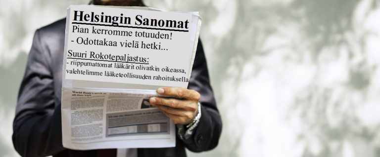 Valtamedian rokotetiedotus on valheellista – vertaa Helsingin Sanomien artikkelia ja sensuroitua vastinetta